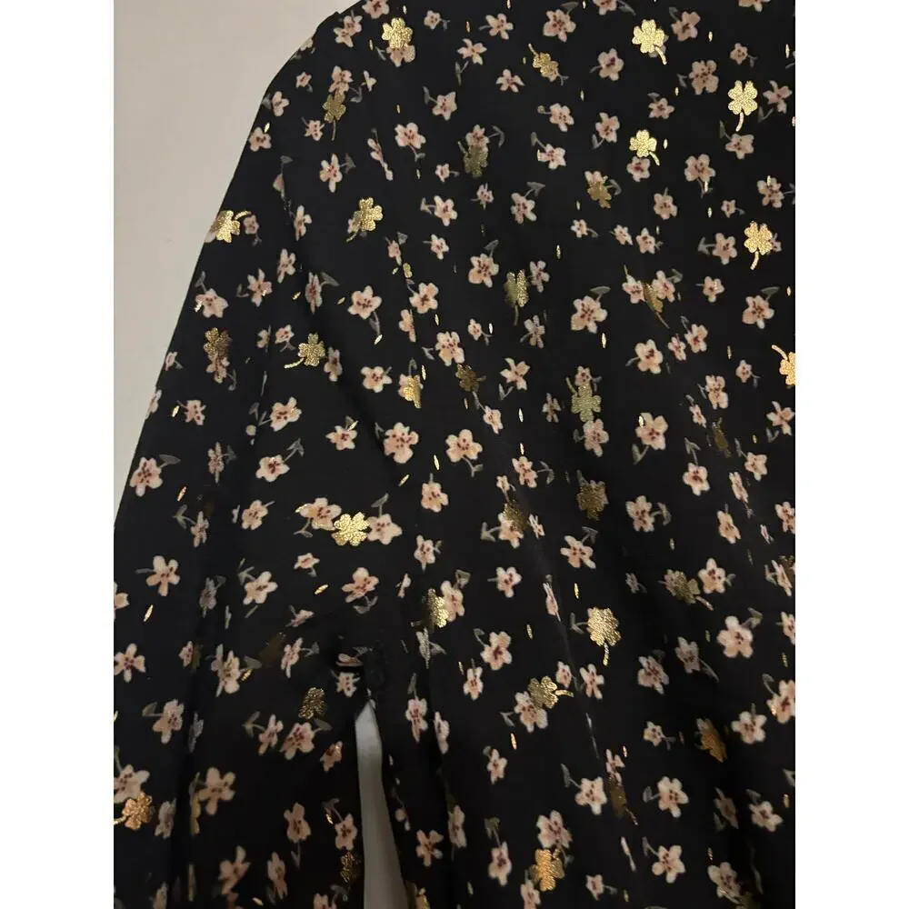 Molly Bracken Dress Mini Molly Youth XL Sz 16 Floral Black Cottagecore